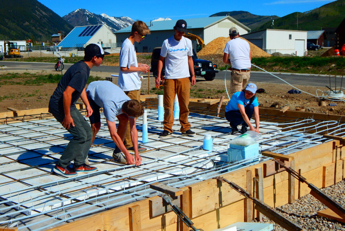 Students preparing a foundation
